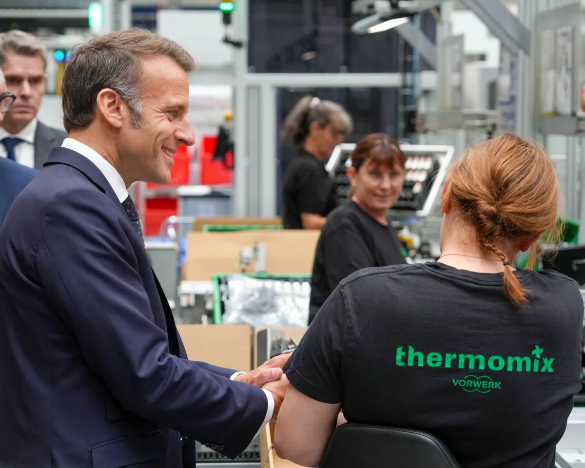 Vorwerk Group Visit of French President Emmanuel Macron Thermomix Production Site 2